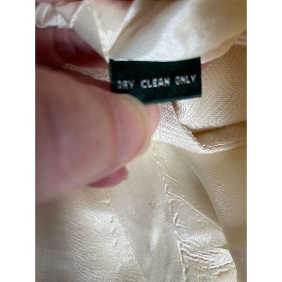 Vintage Lauren Ralph Lauren Nehru Jacket 1990's Sz 14W Ivory White Linen Fitted - Picture 10 of 12